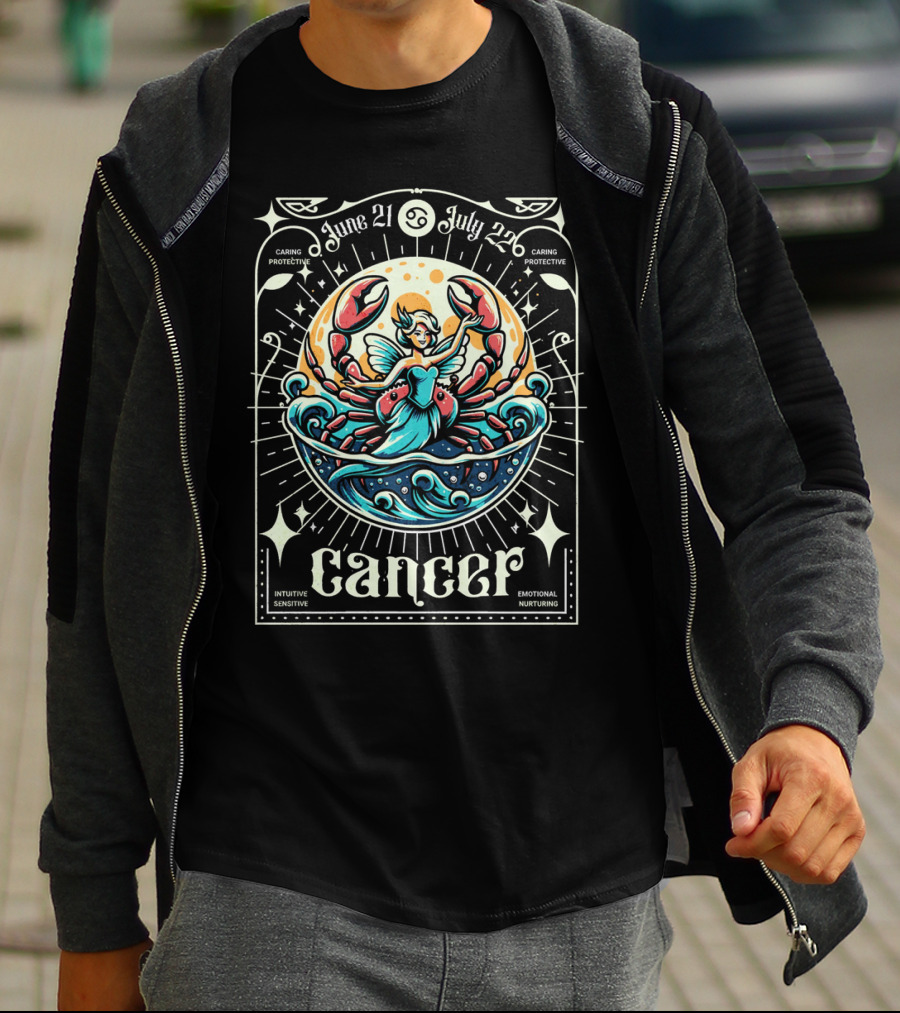 Cancer Zodiac Fairy June 21 To July 22 Intuitive Sensitive Emotional Nurturing Caring Protective T-Shirt