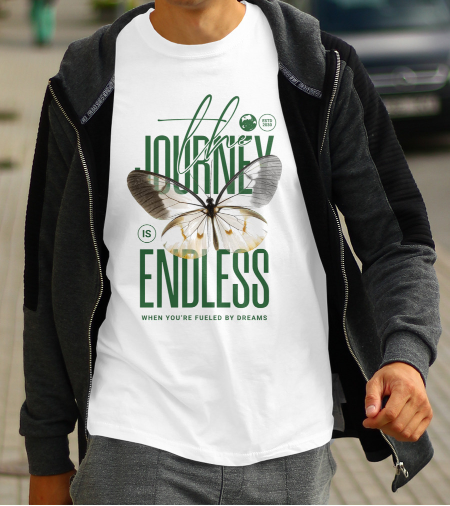 The Journey Is Endless Elegant Butterfly When You're Fueled By Dreams T-Shirt