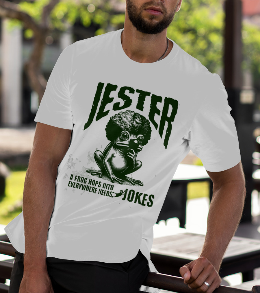 Jester Frog Hops Into Everywhere Needs Jokes T-Shirt