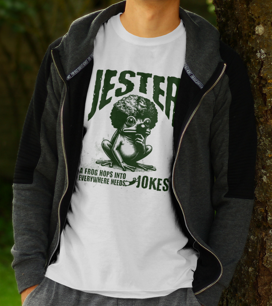 Jester Frog Hops Into Everywhere Needs Jokes T-Shirt