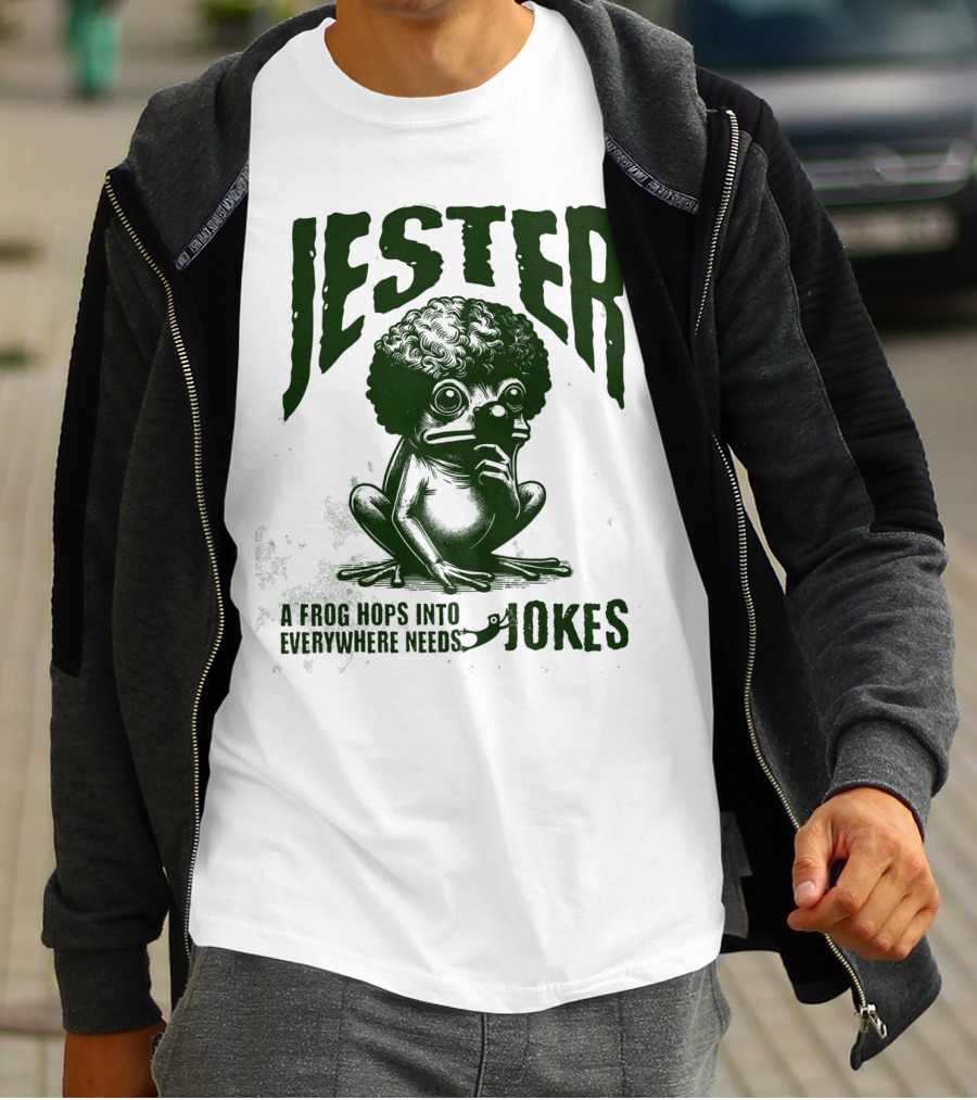 Jester Frog Hops Into Everywhere Needs Jokes T-Shirt