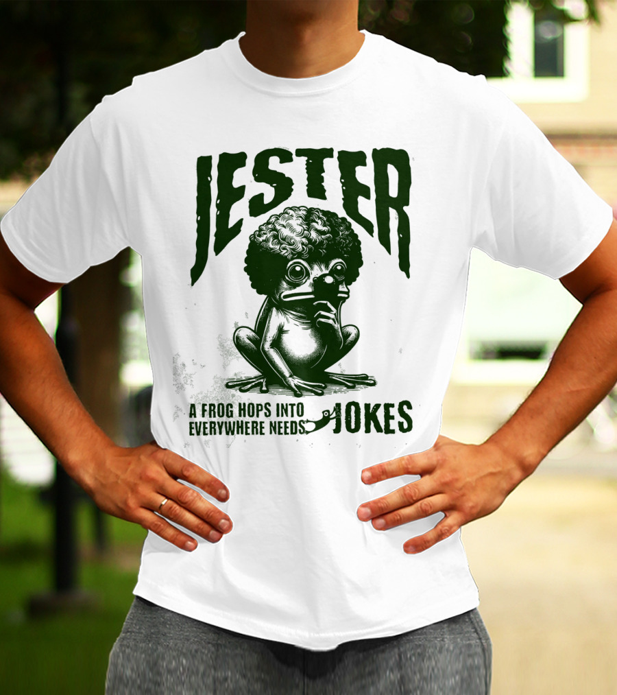 Jester Frog Hops Into Everywhere Needs Jokes T-Shirt