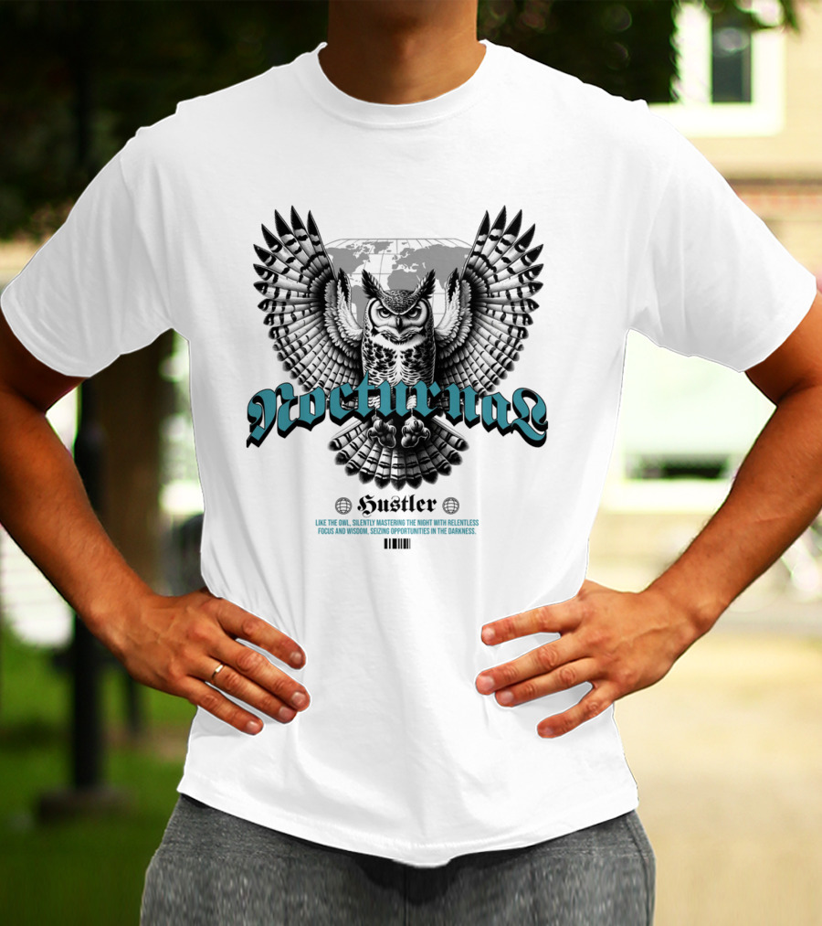 Nocturnal Owl Mastery With Relentless Hustler Focus T-Shirt