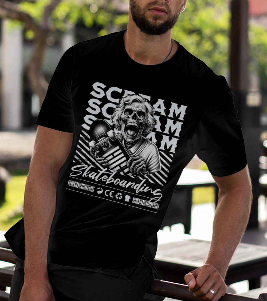 SCREAM SCREAM SCREAM Skateboarding T-Shirt