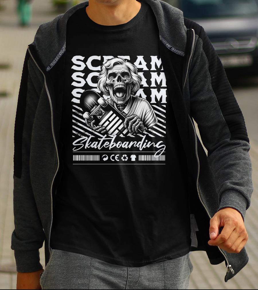 SCREAM SCREAM SCREAM Skateboarding T-Shirt
