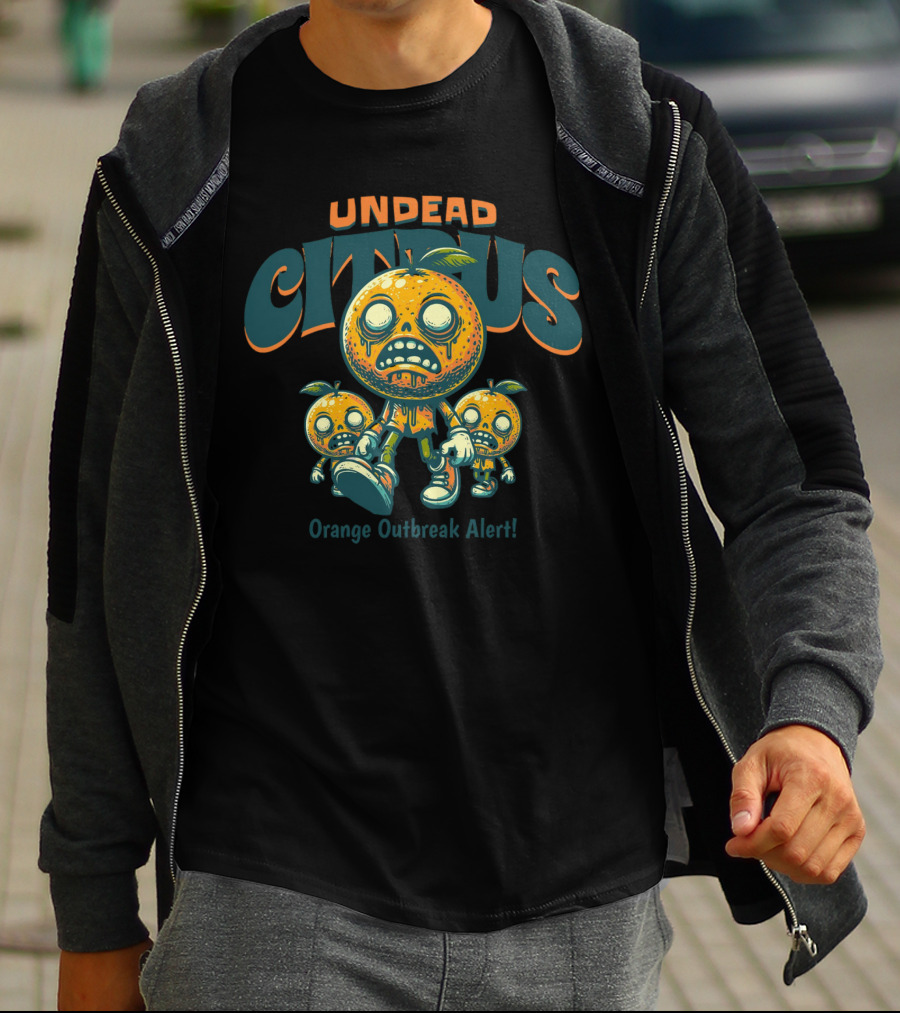 Undead Citrus Orange Outbreak Alert T-Shirt