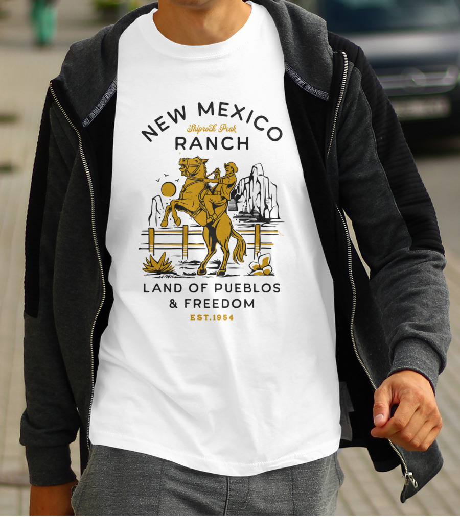New Mexico Ranch Shiprock Peak Land Of Pueblos And Freedom Est. 1954 T-Shirt
