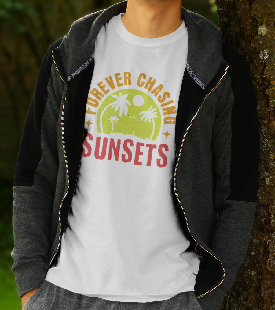 Forever Chasing Sunsets Retro Vintage Summer Vacation T-Shirt