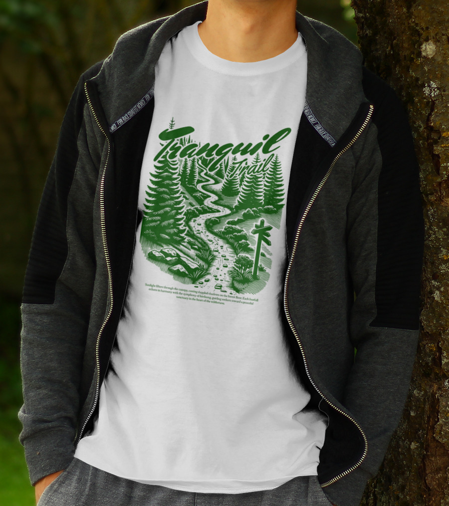 Tranquil Trail Scenic Forest Pathway Journey T-Shirt
