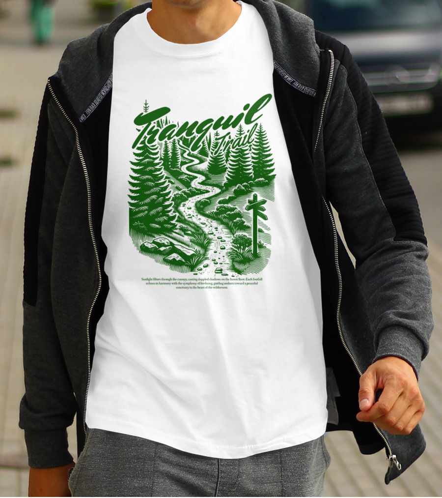 Tranquil Trail Scenic Forest Pathway Journey T-Shirt