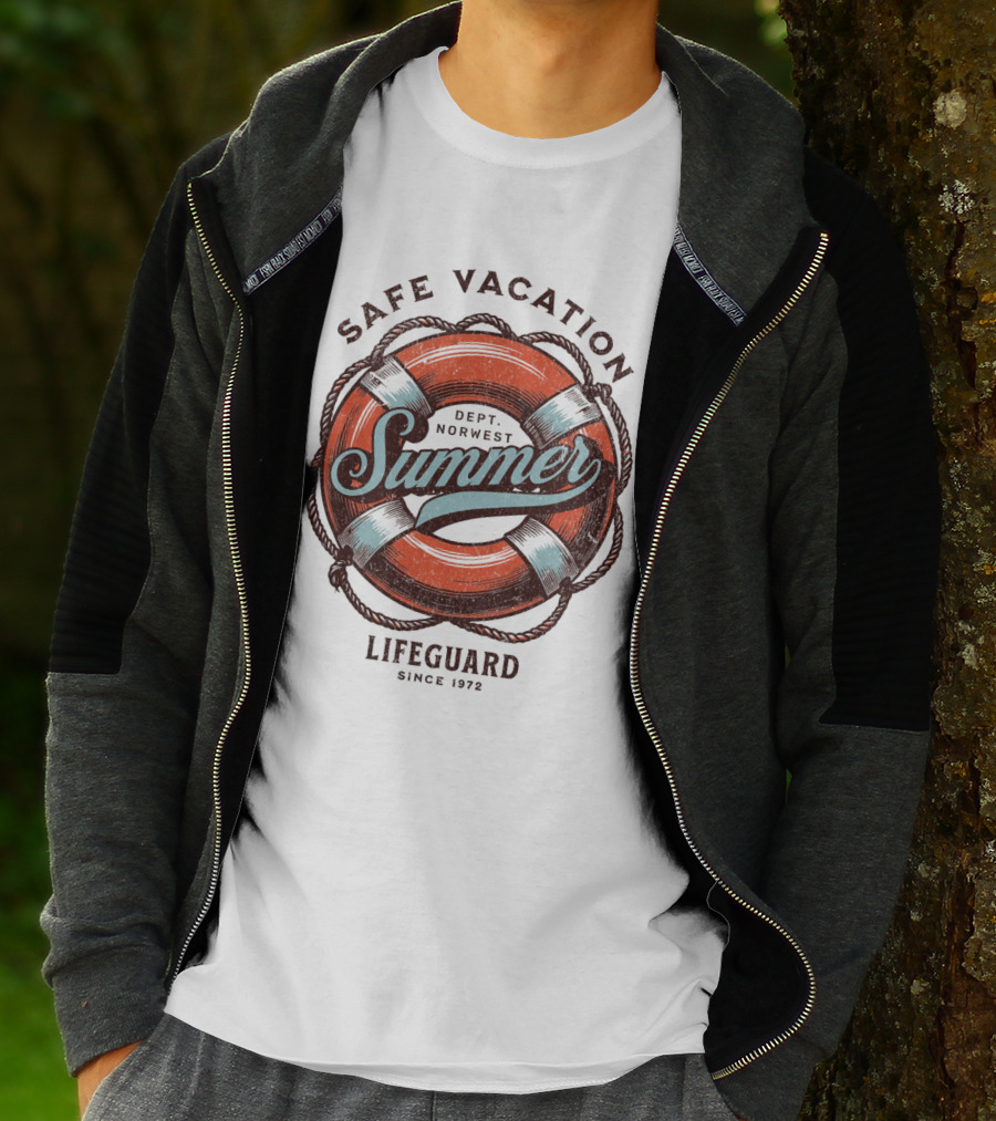 Safe Vacation Summer Dept Norwest Lifeguard Since 1972 T-Shirt