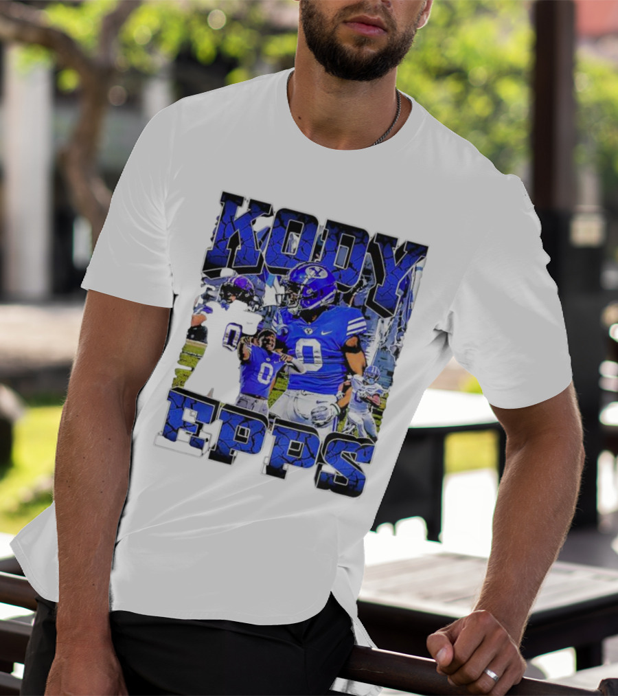 Kody Epps BYU Cougars Football Player Blue Uniform T-Shirt