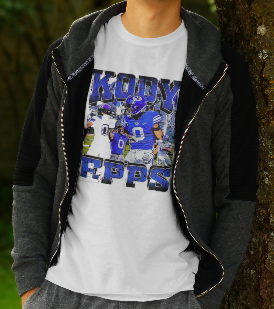 Kody Epps BYU Cougars Football Player Blue Uniform T-Shirt