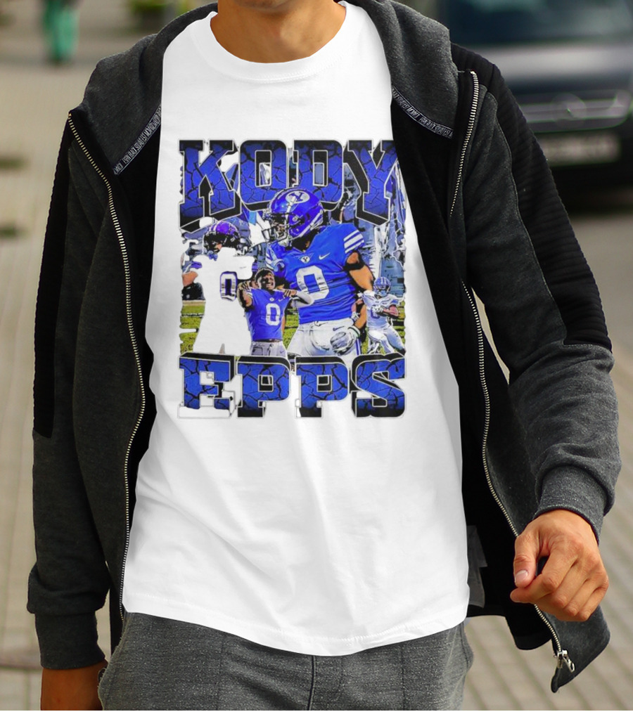 Kody Epps BYU Cougars Football Player Blue Uniform T-Shirt