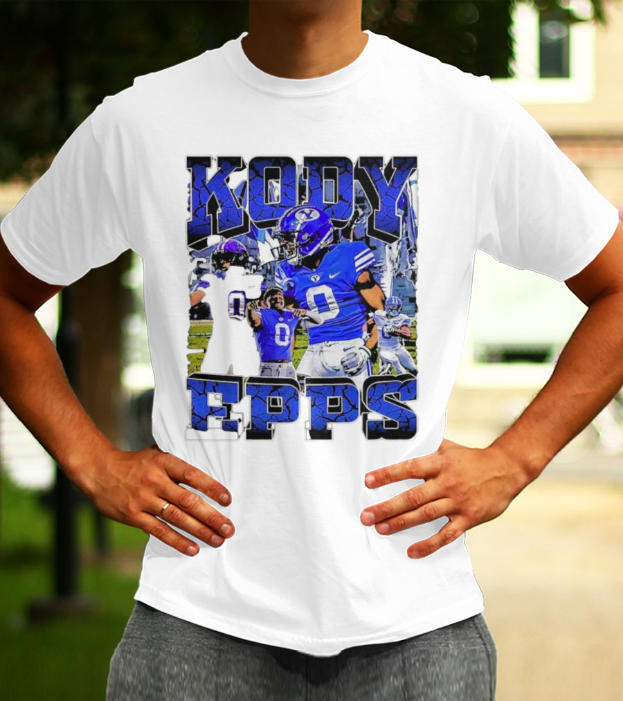 Kody Epps BYU Cougars Football Player Blue Uniform T-Shirt