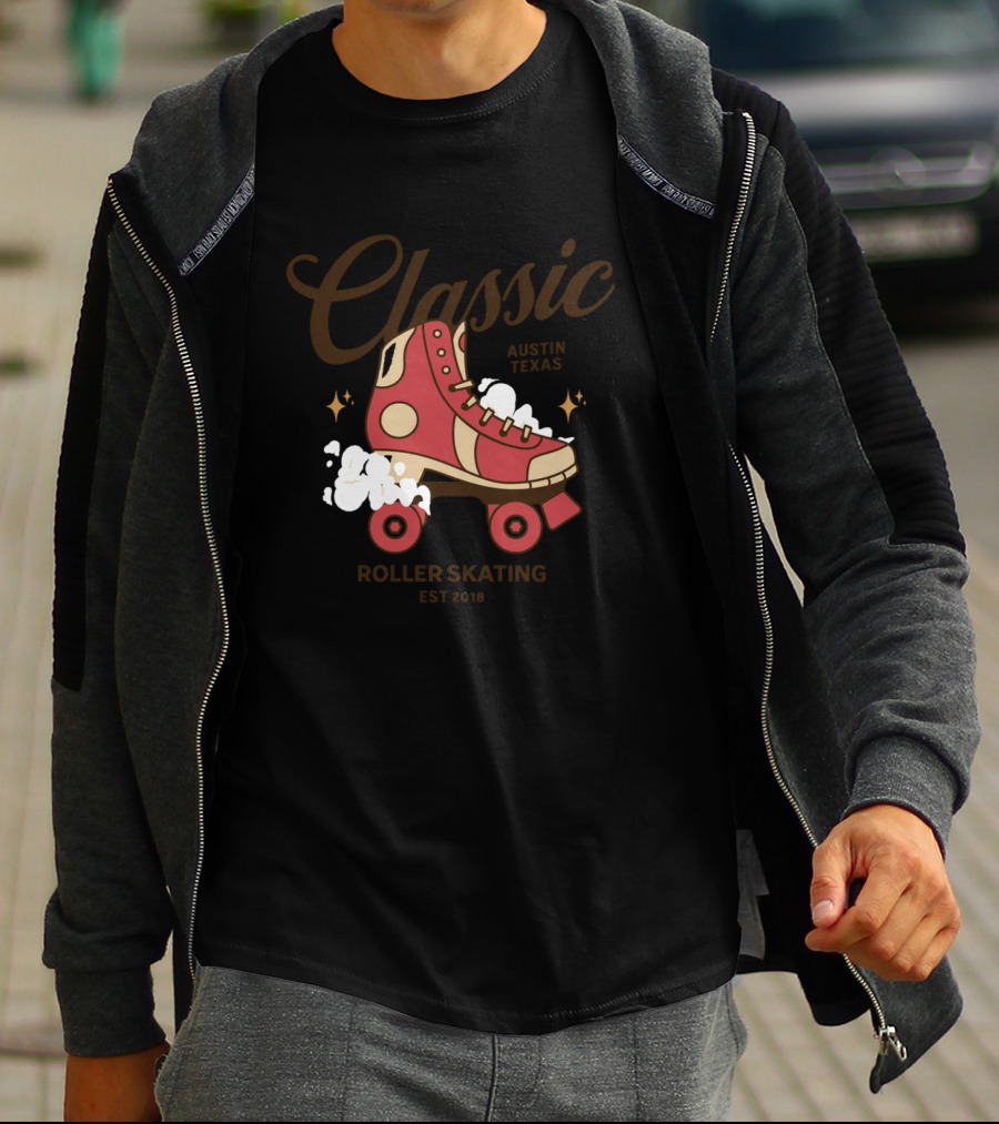 Classic Austin Texas Roller Skating Est 2013 T-Shirt
