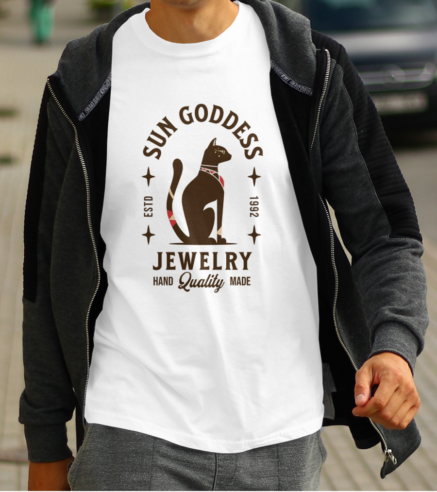 Sun Goddess Jewelry Cat Hand Quality Made Estd 1992 T-Shirt