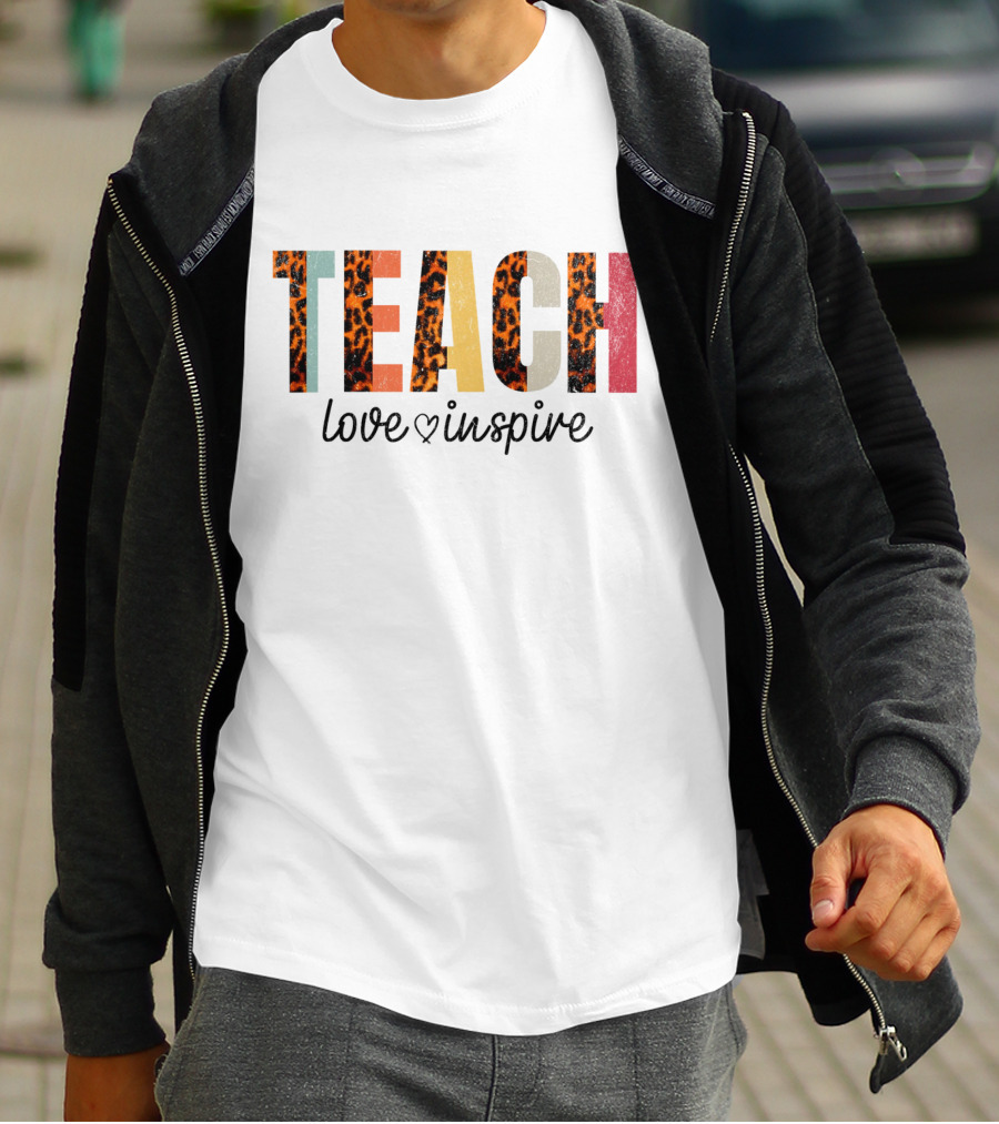 TEACH Leopard Love Inspire T-Shirt