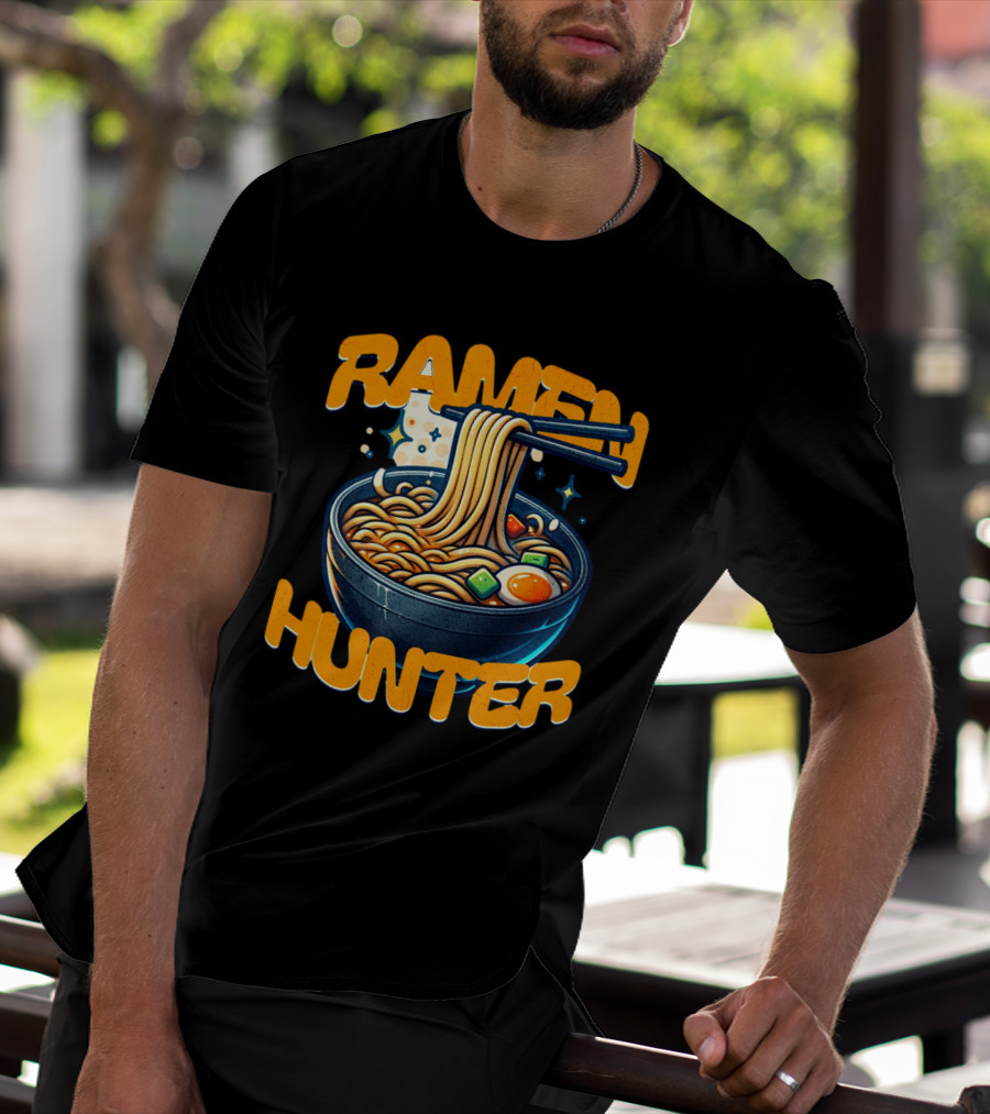 Ramen Hunter Noodles Chopsticks Bowl T-Shirt