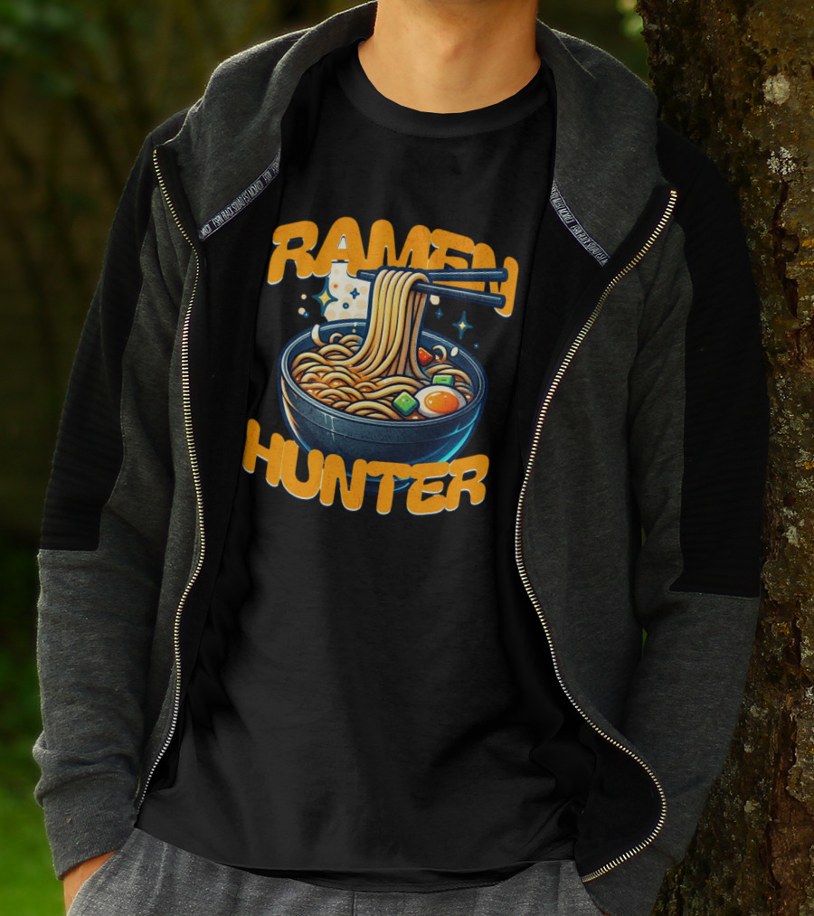 Ramen Hunter Noodles Chopsticks Bowl T-Shirt