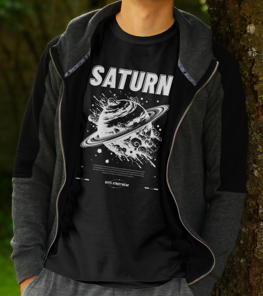 Saturn Kittl Streetwear Y2K Retro Planetary T-Shirt