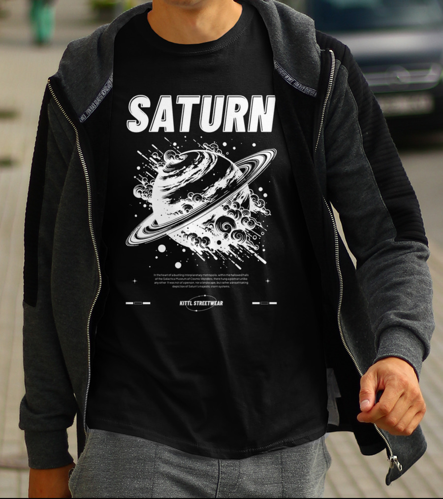 Saturn Kittl Streetwear Y2K Retro Planetary T-Shirt