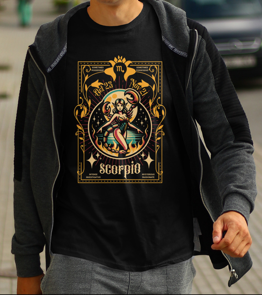 Scorpio Zodiac Fairy Oct 23 Nov 21 Mysterious Passionate Intense Investigative T-Shirt
