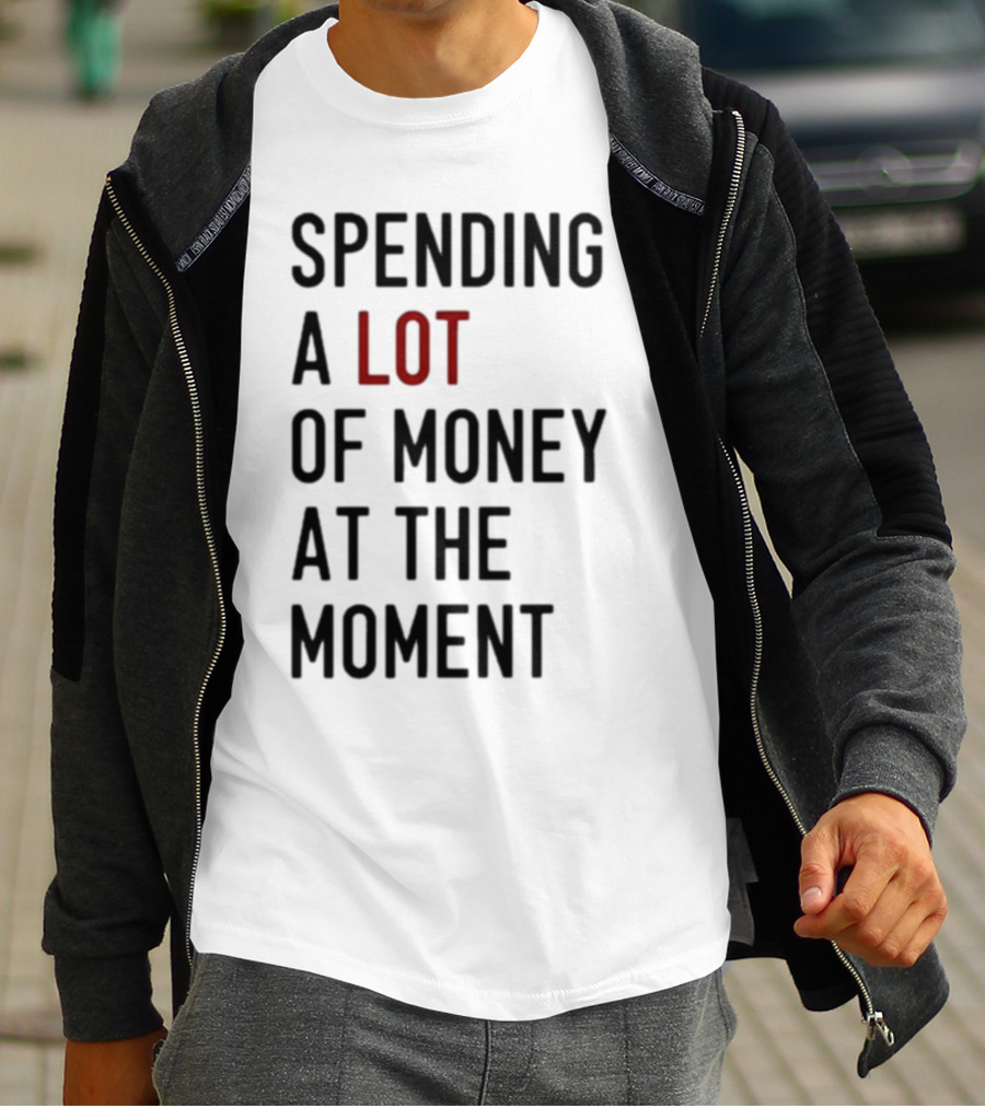 Spending A Lot Of Money At The Moment Red Highlighted Contrast T-Shirt