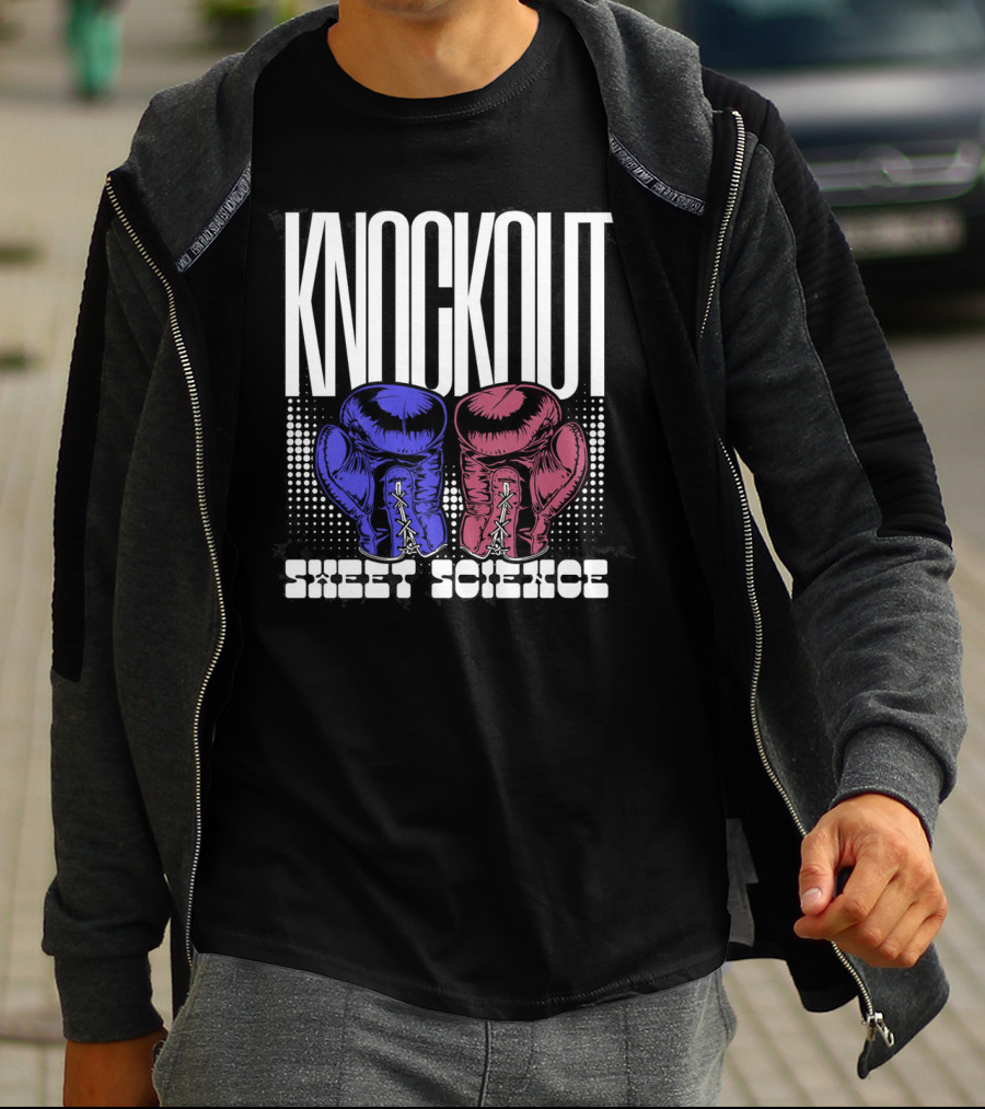 KNOCKOUT SWEET SCIENCE Boxing Gloves T-Shirt