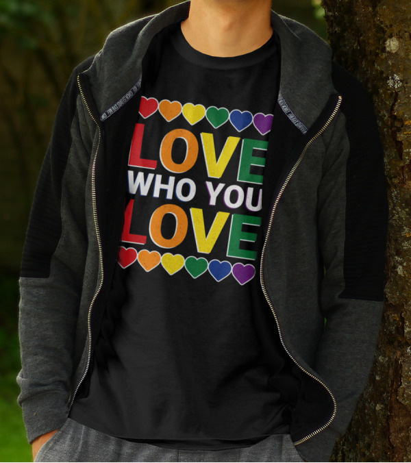 Love Who You Love Colorful Rainbow Hearts T-Shirt