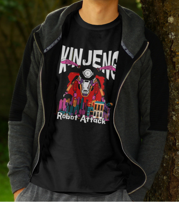 KINJENG Robot Attack Cityscape Adventure T-Shirt