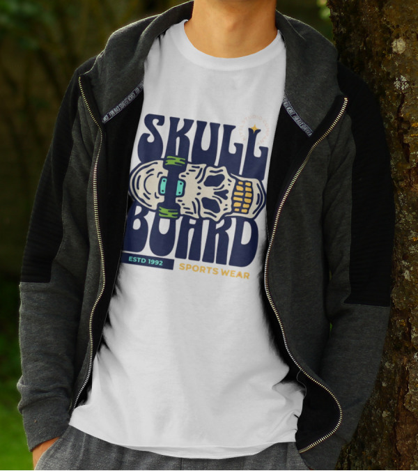 SKULL BOARD ESTD 1992 SPORTS WEAR KTTTL STUDIO COMPANY T-Shirt