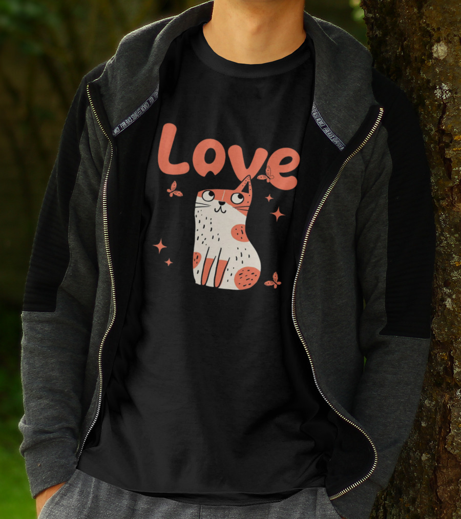 Born To Love Unleash The Pawsitivity Cat Butterflies T-Shirt