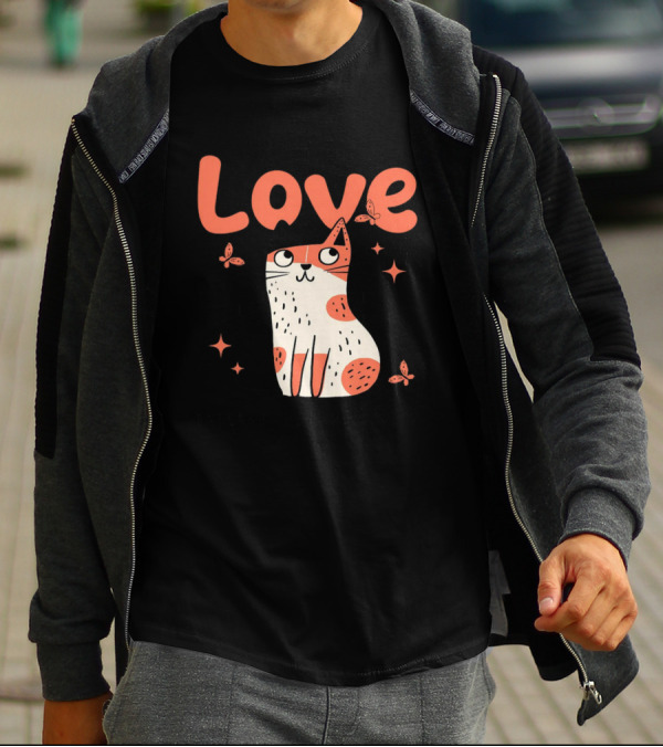 Born To Love Unleash The Pawsitivity Cat Butterflies T-Shirt