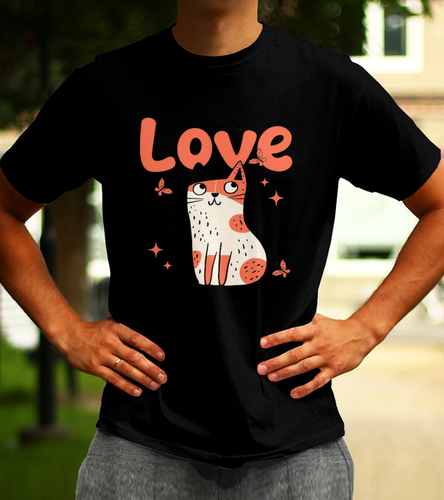 Born To Love Unleash The Pawsitivity Cat Butterflies T-Shirt