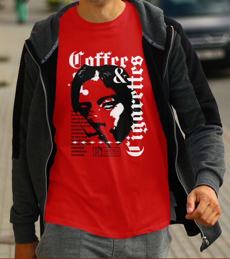 Coffee And Cigarettes By Kittl X Eachwayman T-Shirt