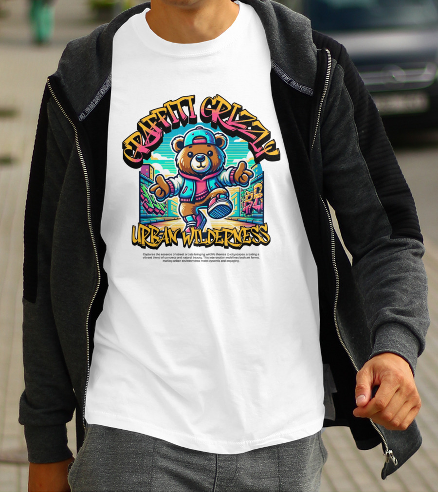 GRAFFITI GRIZZLY URBAN WILDERNESS T-Shirt