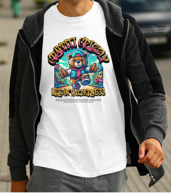 GRAFFITI GRIZZLY URBAN WILDERNESS T-Shirt