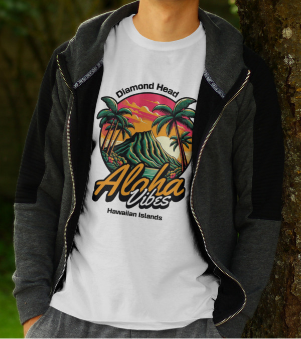 Diamond Head Aloha Vibes Hawaiian Islands T-Shirt