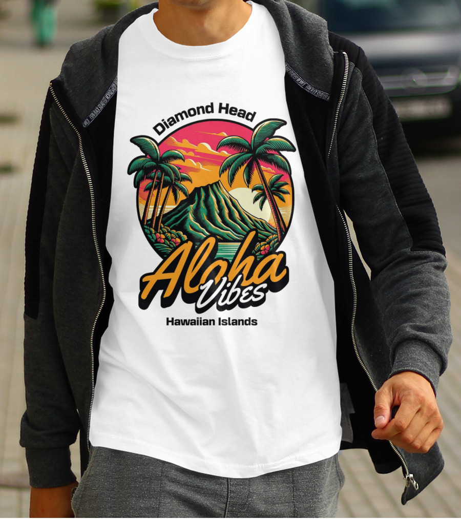 Diamond Head Aloha Vibes Hawaiian Islands T-Shirt