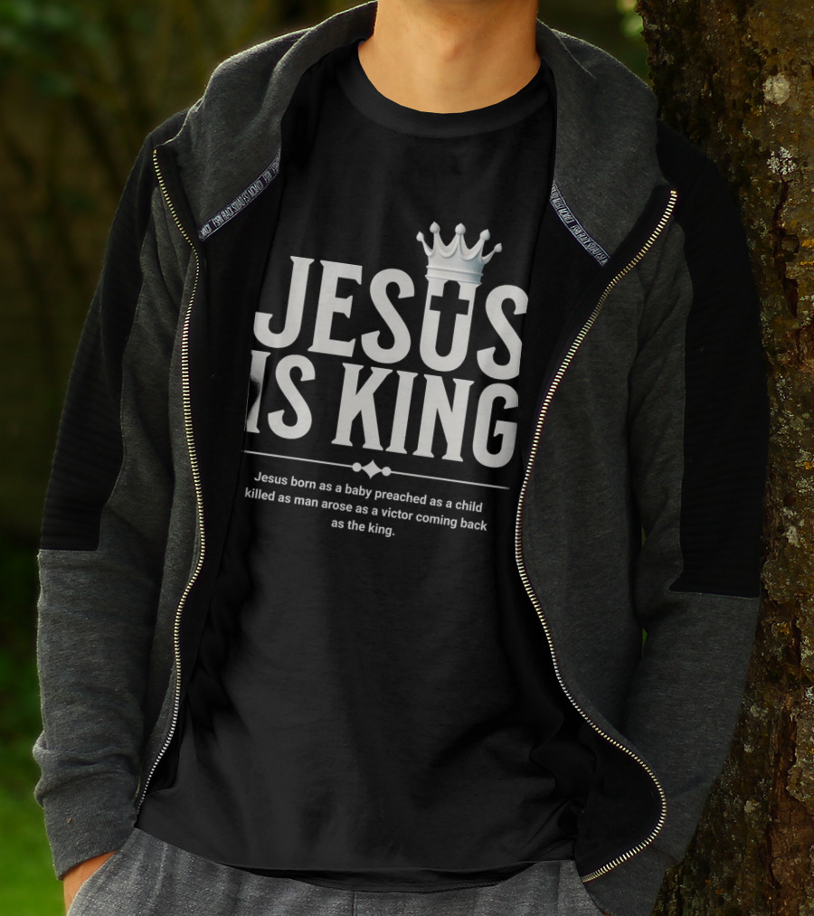 Jesus Is King Crowned Savior With Victor's Journey T-Shirt