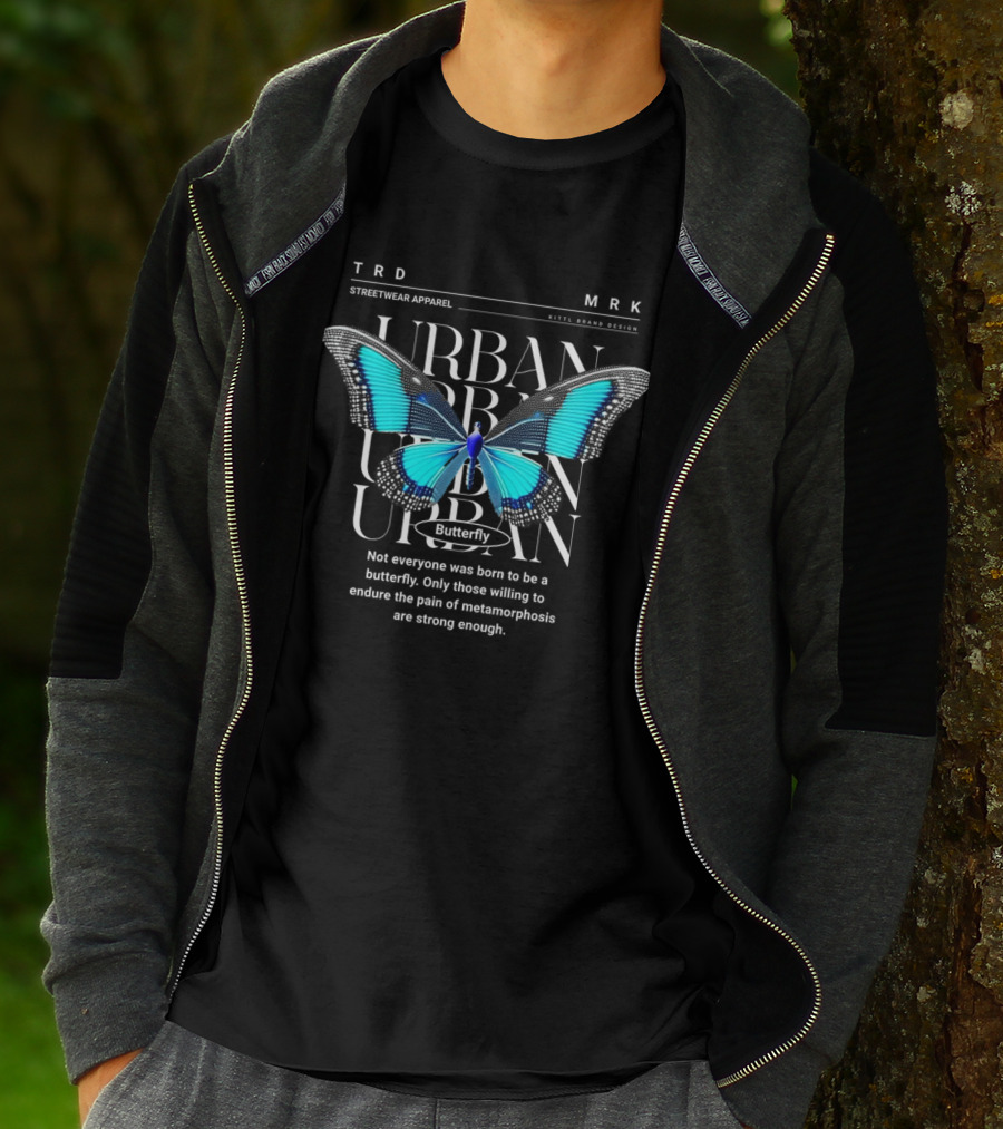 TRD MRK Streetwear Apparel Urban Butterfly Metamorphosis Kittl Brand T-Shirt