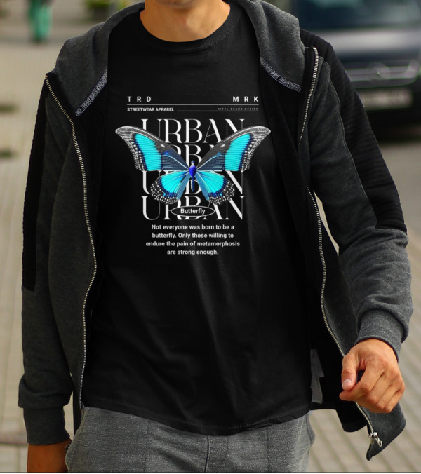 TRD MRK Streetwear Apparel Urban Butterfly Metamorphosis Kittl Brand T-Shirt