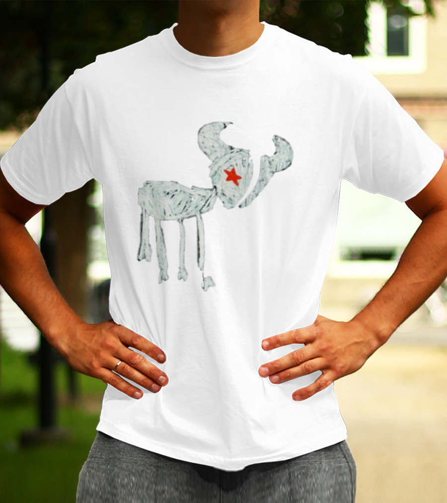 Wearetexans For All The Texans White Bull With Red Star T-Shirt