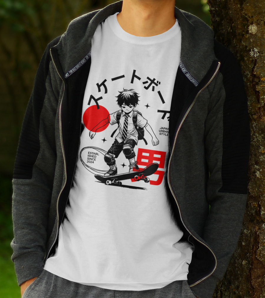 Skateboarde Japan Urban Style Established Since T-Shirt
