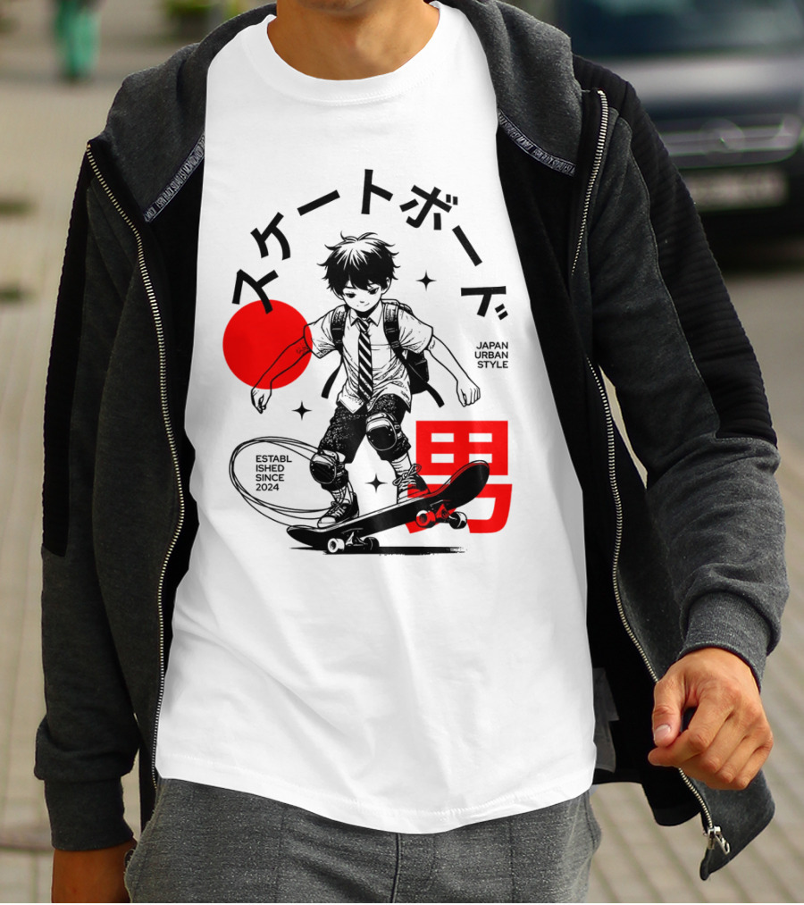 Skateboarde Japan Urban Style Established Since T-Shirt