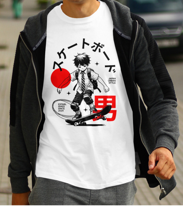 Skateboarde Japan Urban Style Established Since T-Shirt