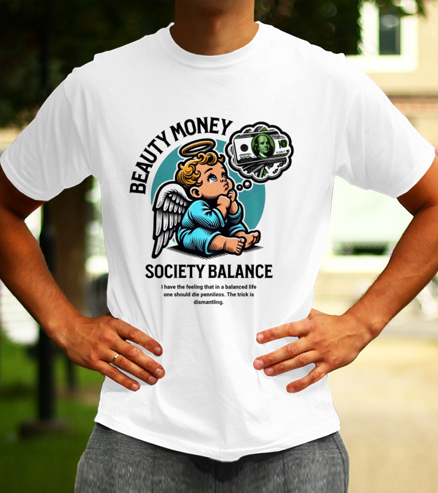 BEAUTY MONEY SOCIETY BALANCE Angel Dreaming Dollar Halo T-Shirt