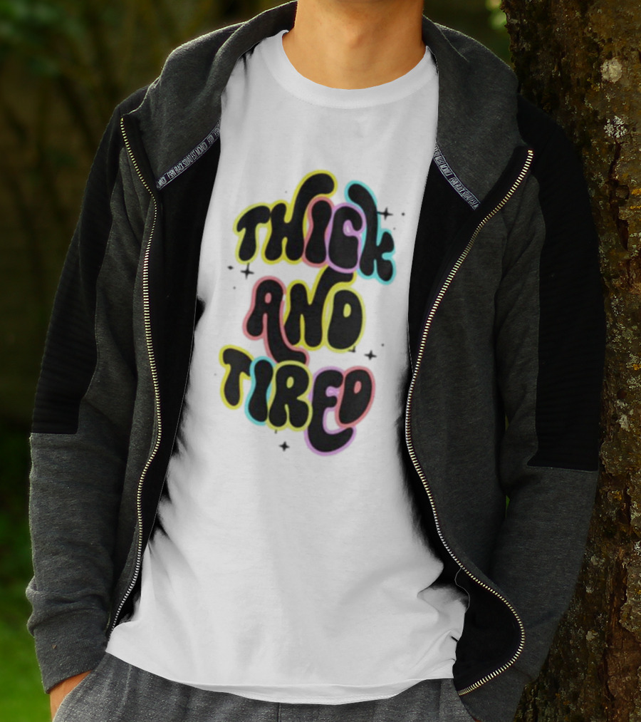 Thick And Tired Retro Neon Psychedelic T-Shirt