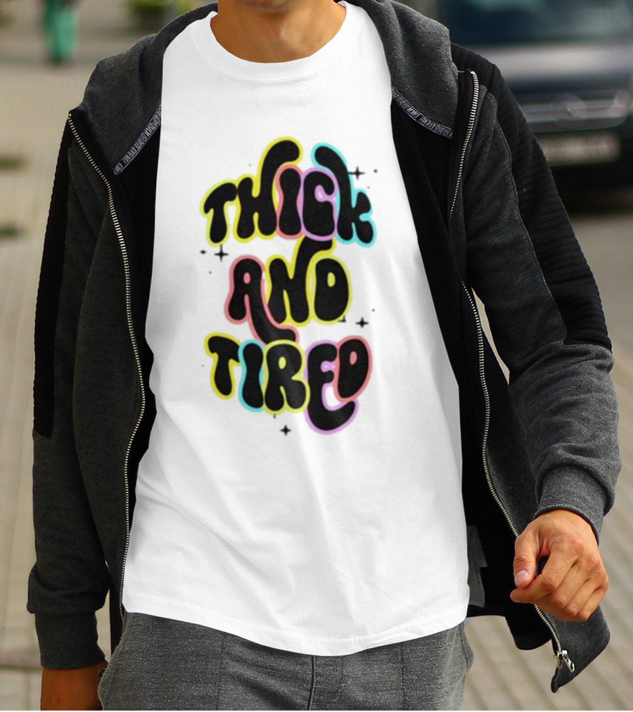 Thick And Tired Retro Neon Psychedelic T-Shirt